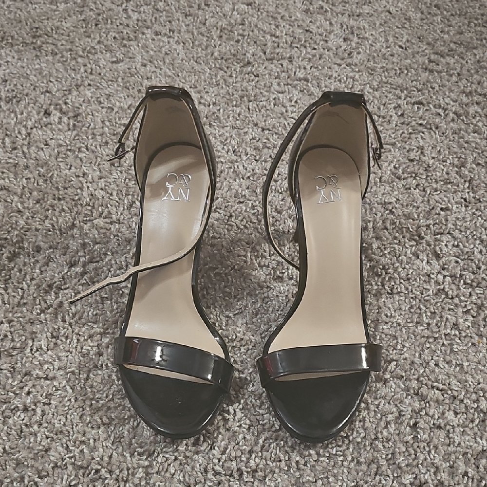 New York & Company Black Ankle Strap Heels